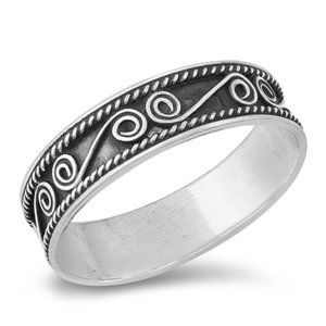Sterling Silver Bali Ring 6 mm 925 Fashion Band